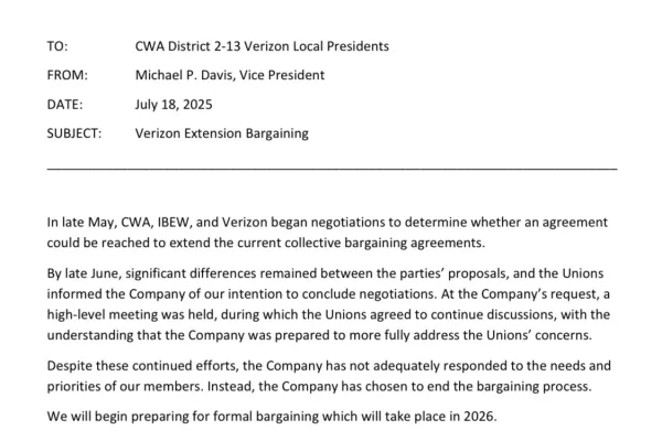 Bargaining news 20255